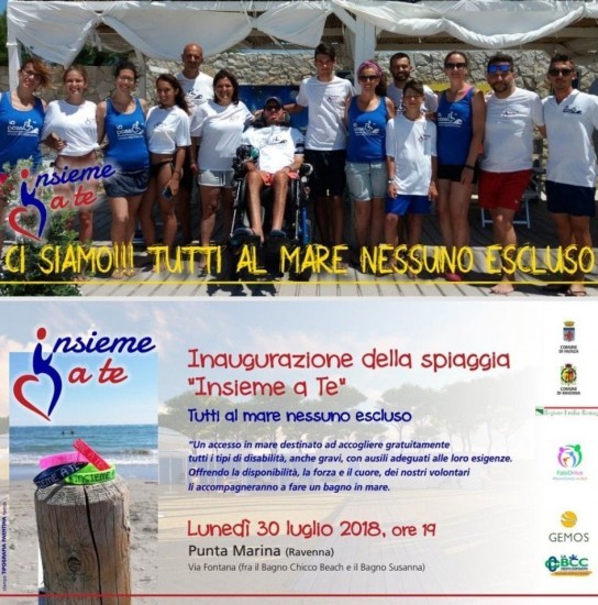 Inaugurazione della spiaggia "Insieme a Te" a Punta Marina di Ravenna